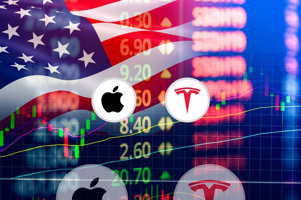 Kanak Capital Markets review featuring Apple and Tesla stock activity against a U.S. market backdrop.